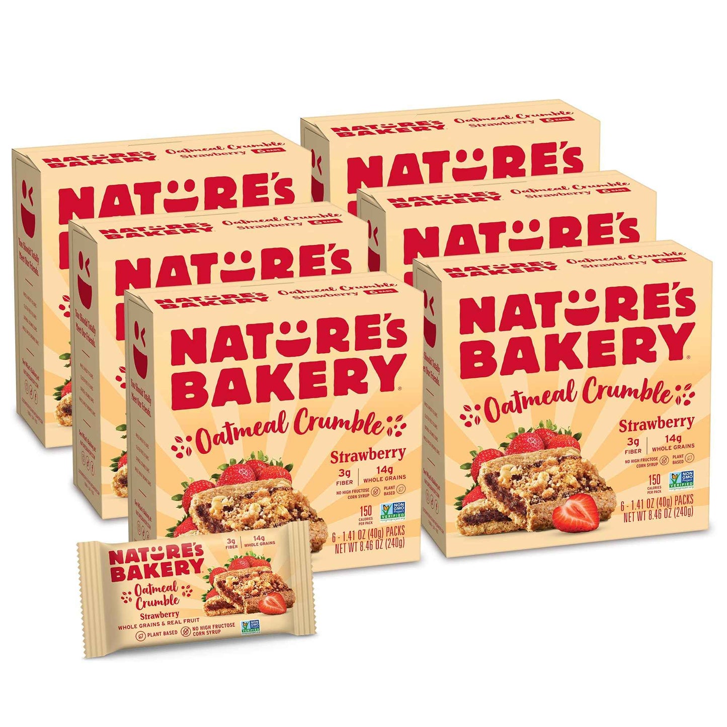 Nature’s Bakery Oatmeal Crumble Bars, Real Fruit, Vegan, Non-GMO, Breakfast bar