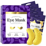 DERMORA Golden Glow Under Eye Patches - Rejuvenating Treatment for Dark Circles, Puffy Eyes, Travel & Wrinkles - Comfortable Skin Care