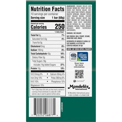 CLIF BAR - Energy Protein Bars - Oatmeal Raisin Walnut - Made with Organic Oats - Energy Bars - Non-GMO