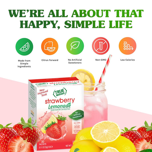 True_Citrus_True_Lemon_Strawberry_Lemonade_Water_Enhancer_Drink_Mix_(30_Count),_Low_Calorie_Drink_Mix_Packets_for_Water,_Powdered_Drink_Mixes_&_Flavors,_Individual_Drink_Packets_with_Stevia