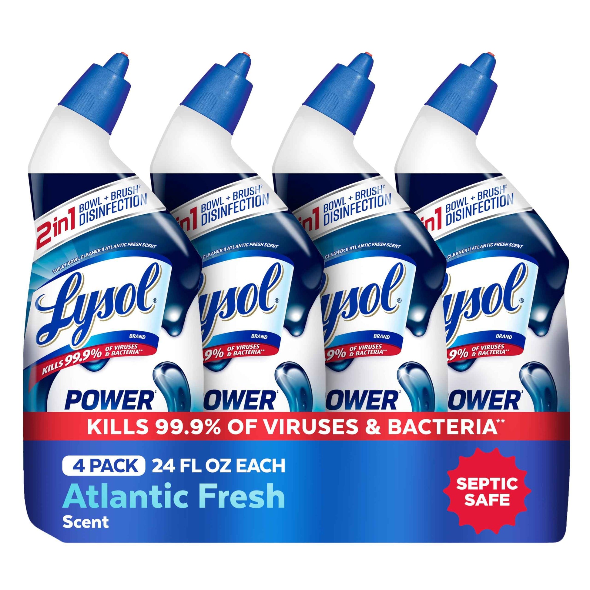 Lysol Toilet Bowl Cleaner, Max Strength Bathroom Cleaning Supplies, Toilet Bowl Cleaner Clinging Gel, Home Essential, Instant Stain Removal, Disinfecting and Deodorizing