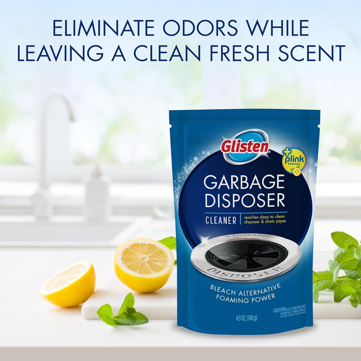 Glisten_Garbage_Disposer_Cleaner_and_Freshener_with_Foaming_Action,_Helps_Remove_Buildup_in_Drains,_Lemon_Scent,_Made_in_the_USA,_16_Packets