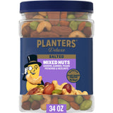 PLANTERS Deluxe Roasted Cashews, Almonds, Pecans, Pistachios, and Hazelnuts, Party Snacks, Plant-Based Protein, Quick Snack for Adults, After School Snack