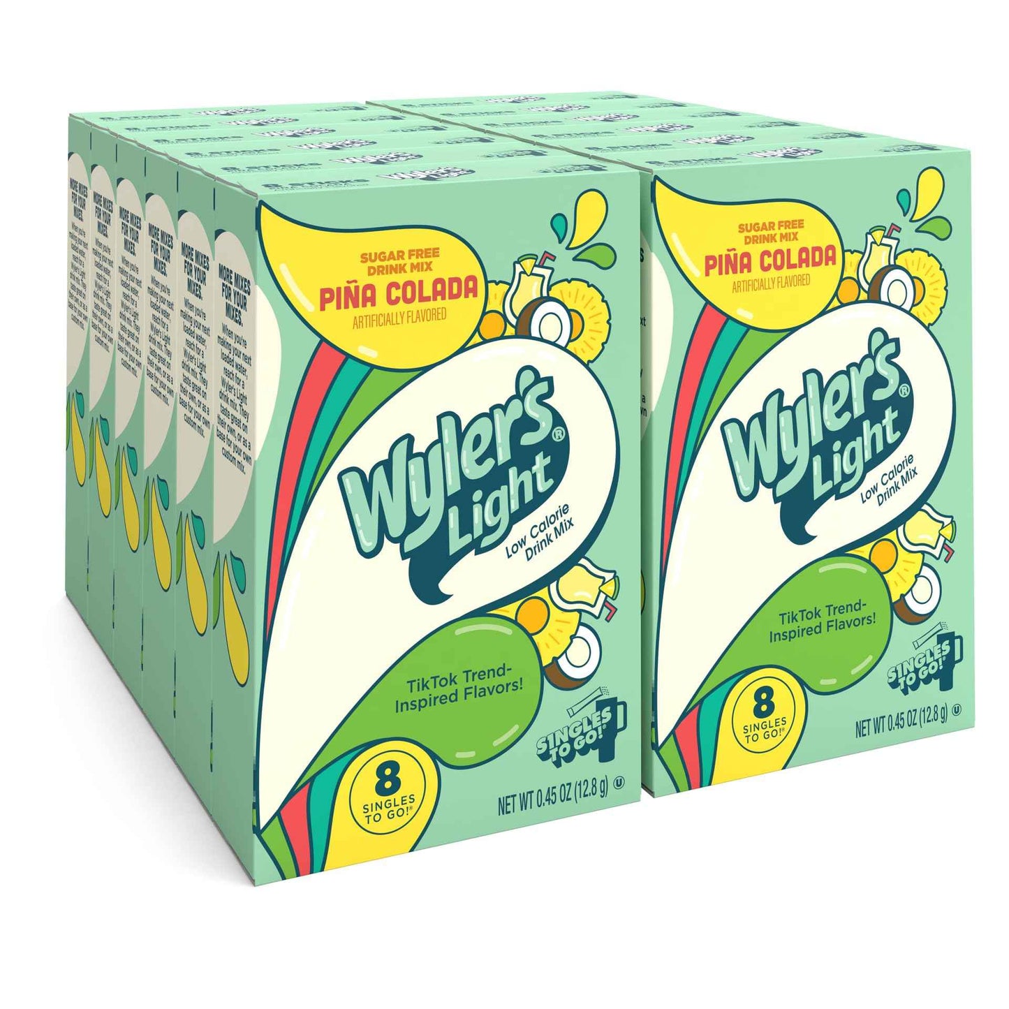 Wyler's Light Singles To Go Powder Packets, Water Drink Mix, 96 Servings, 8 Count x Pack of 12