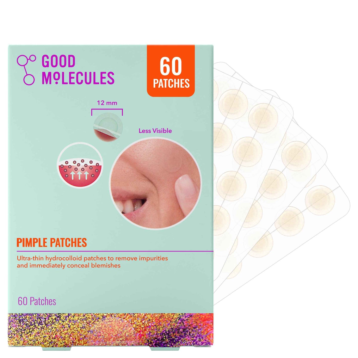 Good Molecules Pimple Patches for Face, Ultra-Thin Hydrocolloid Acne & Zit Patches, Invisible Under Makeup, Clinically Tested Acne Spot Treatment