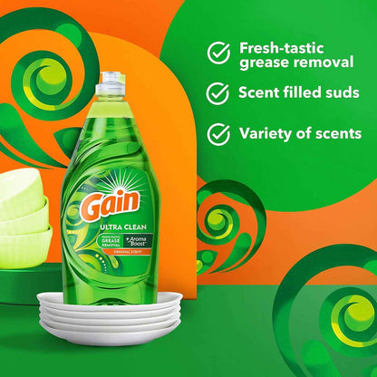 Gain Ultra Liquid Dish Soap, Original Scent, 38 oz.