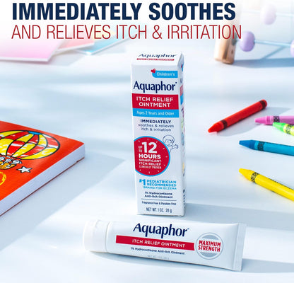 Aquaphor_Children's_Itch_Relief_Ointment,_1%_Hydrocortisone_Anti_Itch_Ointment_for_Skin_Irritation,_Insect_Bites,_Psoriasis,_Skin_Rashes_Eczema_&_Poison_Ivy,_Fragrance_Free,_1_Oz_Tube,_Pack_of_2