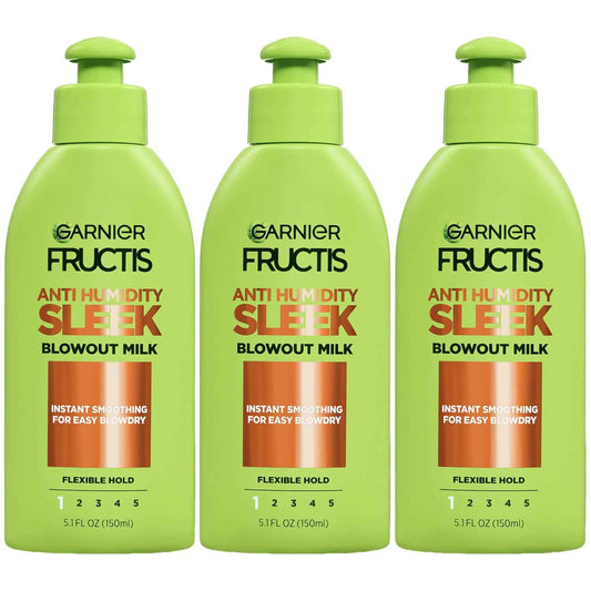 Garnier Fructis Style Anti-Humidity Smoothing Milk for Frizz Resistance, 5.1 Fl Oz
