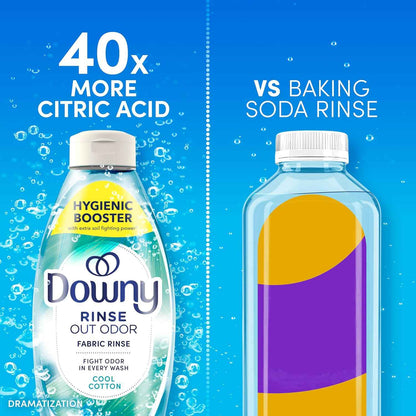 Downy Rinse Laundry Odor Remover, Cool Cotton Scent, Fabric Softener And Laundry Odor Removal Rinse, Fights Odors At The Source, HE Compatible