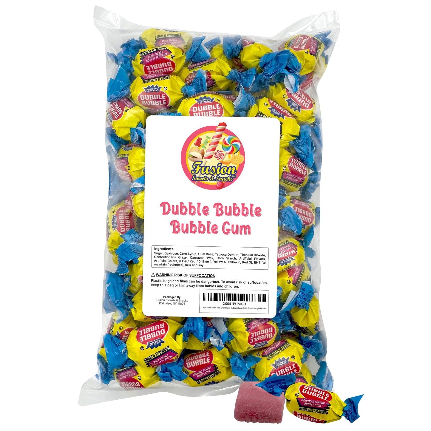 Dubble Bubble Original Flavor Gum - 1 Pound Individually Wrapped Bubble Gum - Chewing Bubble Gum (Approx. 70 Pieces)