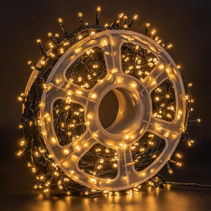 FUNPENY_164FT_500_LED_Christmas_Indoor_Outdoor_Decorative_String_Lights,_8_Modes_Waterproof_Green_Wire_LED_Fairy_Light_for_Christmas_Party_Wedding_Garden_Home_Decoration_(Warm_White)