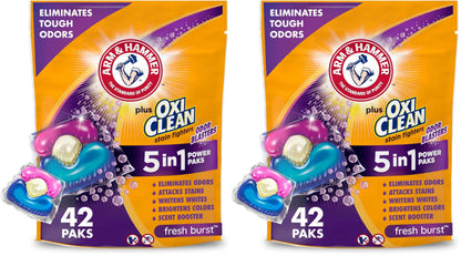 Arm & Hammer Plus OxiClean With Odor Blasters Laundry Detergent 5-IN-1 Power Paks