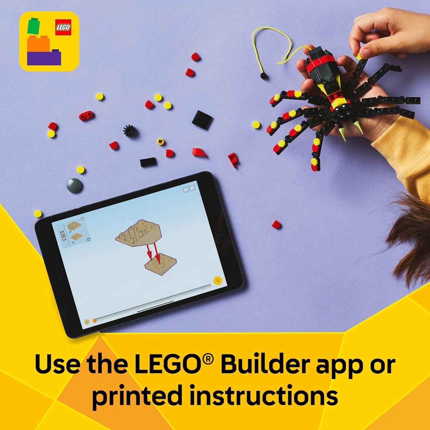 LEGO Creator 3 in 1 Wild Animals Surprising Spider Toy - Building Toy with 3 Build Options, Spider, Scorpion, or Snake - Animal Figures for Kids, Boys & Girls, Ages 7+ - Gift Idea for Birthday - 31159