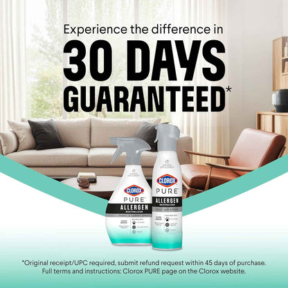 Clorox PURE Allergen Neutralizer Fabric and Carpet Spray, Clean Breeze, 26 Fluid Ounces