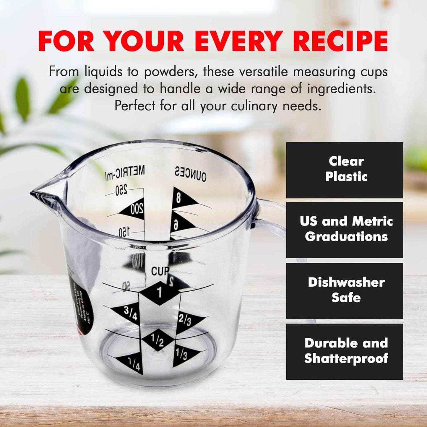 Chef Craft Select Plastic Measuring Cup, Clear