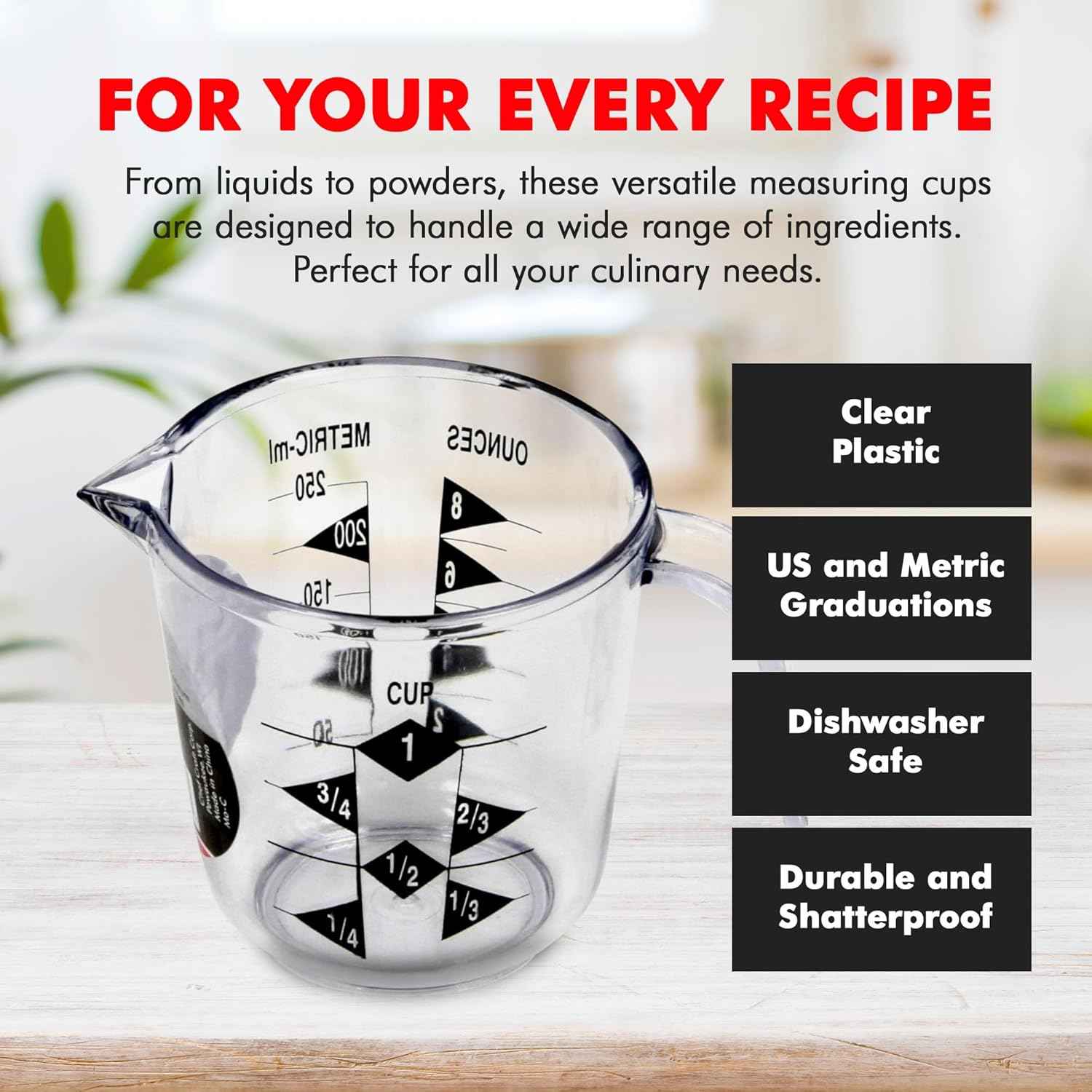 Chef Craft Select Plastic Measuring Cup, Clear