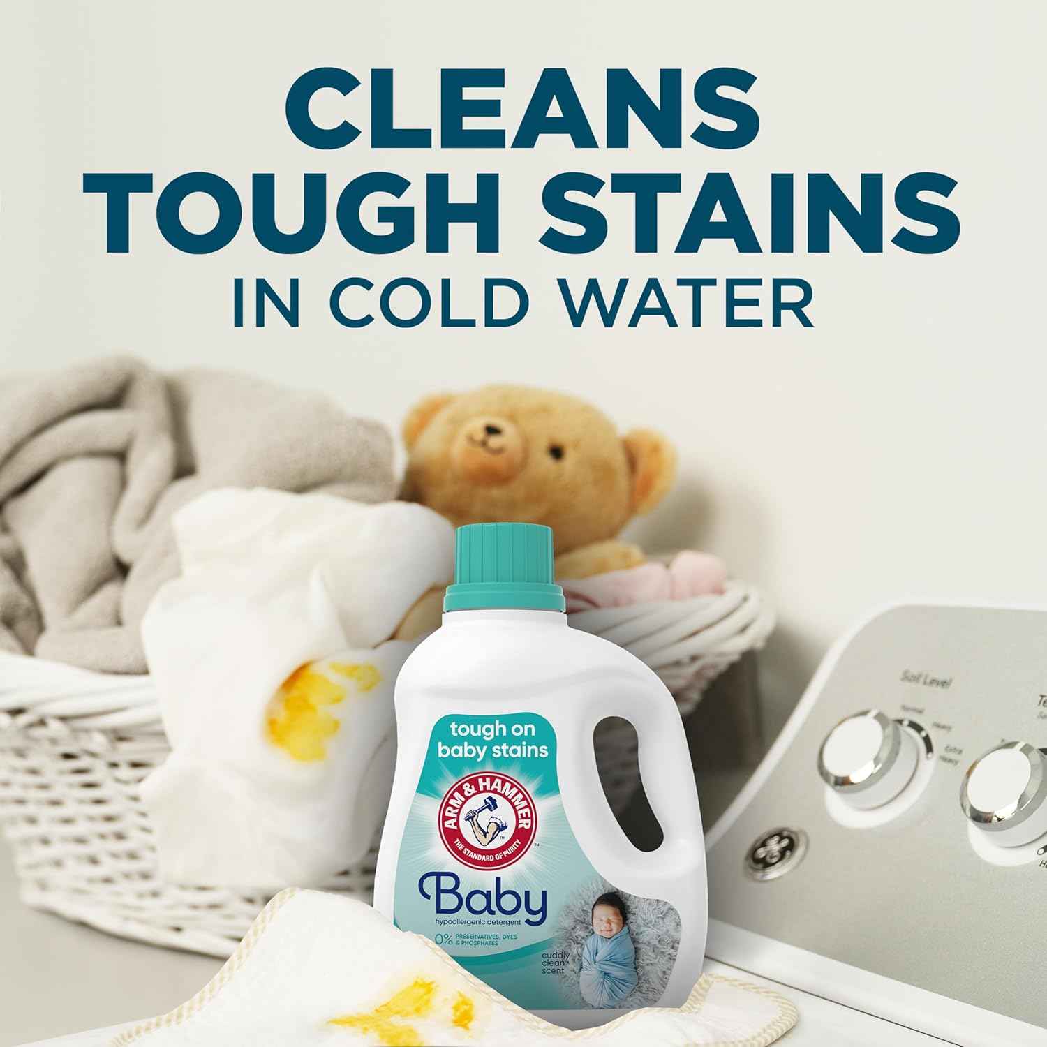 ARM & HAMMER Baby, 77 Loads Hypoallergenic Liquid Laundry Detergent, 100.5 fl oz