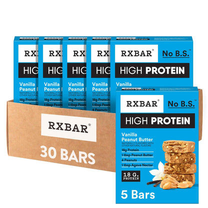 RXBAR High Protein Bars, Gluten Free, Protein Snacks, Vanilla Peanut Butter