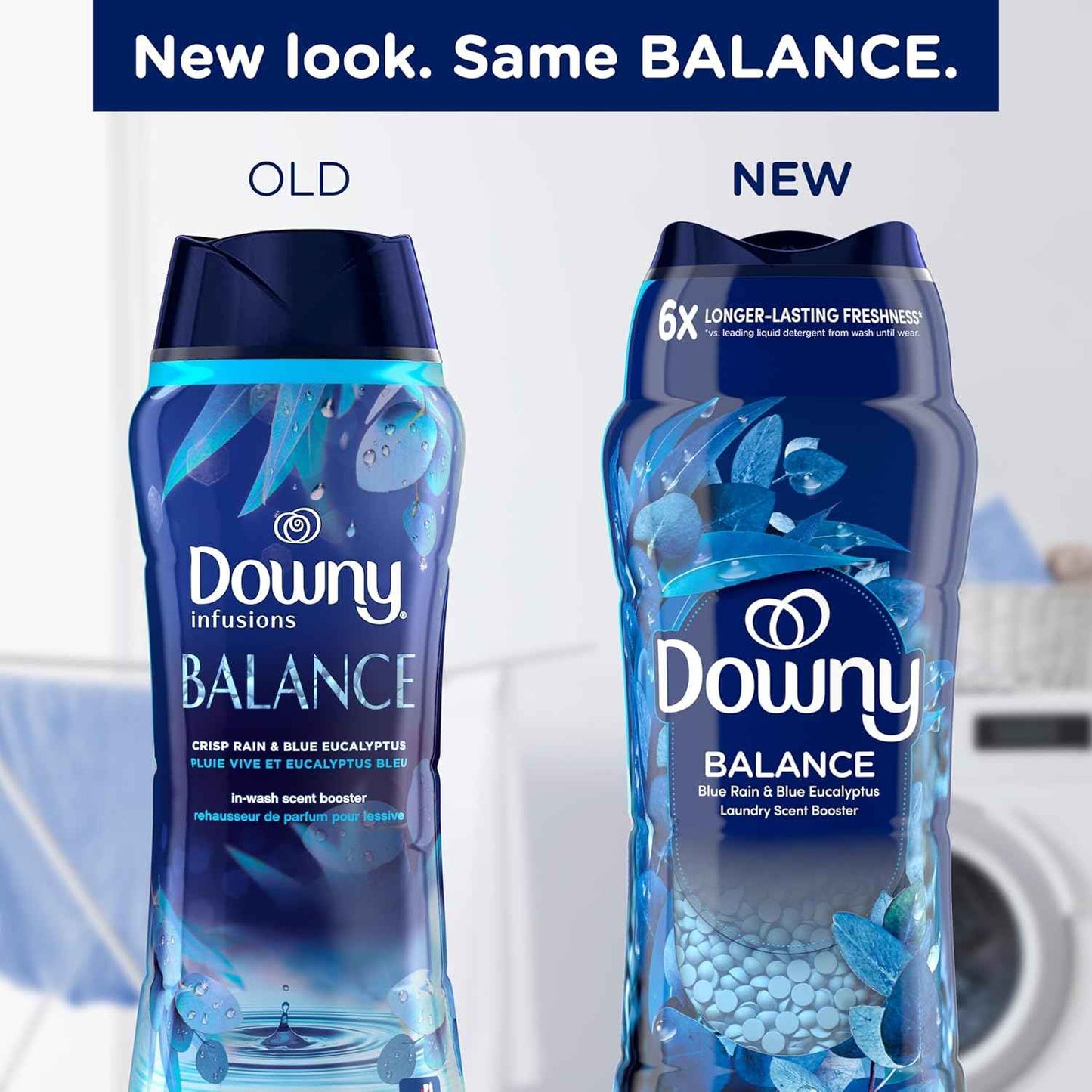 Downy Balance In-Wash Laundry Scent Booster Beads, Crisp Rain and Blue Eucalyptus scent, laundry scent beads, Long-lasting Freshness