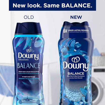 Downy Balance In-Wash Laundry Scent Booster Beads, Crisp Rain and Blue Eucalyptus scent, laundry scent beads, Long-lasting Freshness