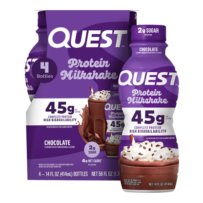 Quest Nutrition Protein Shake, 45g Protein, 2g Sugar, 4g Net Carbs, Ready to Drink, Gluten Free