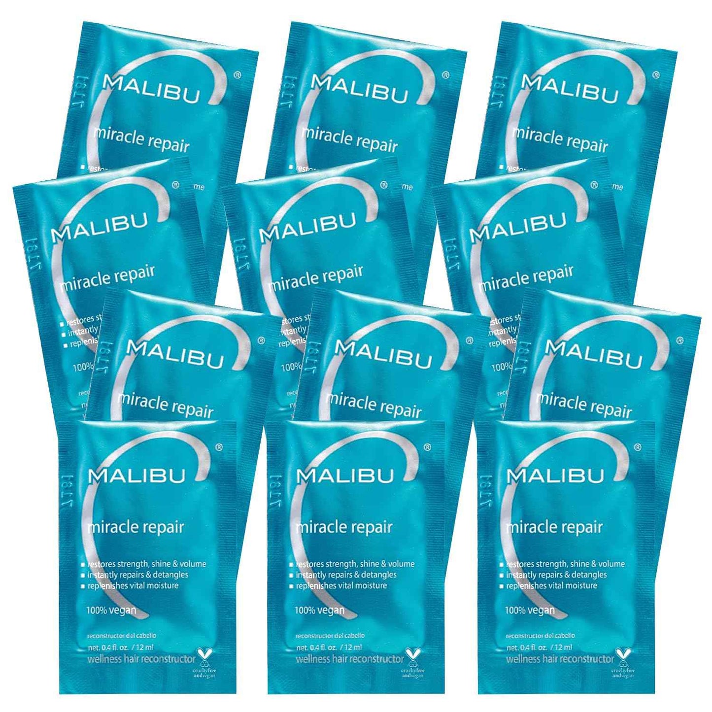 Malibu C Miracle Repair Hair Reconstructor - Nourishing Treatment for Weak, Damaged Strands - Flax Protein & Vitamin B5 for Moisture