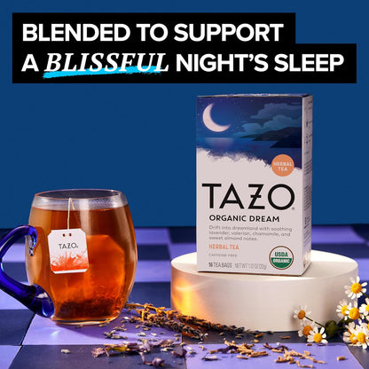 TAZO_Organic_DREAM_Herbal_Tea_Bags,_Caffeine-Free_Bedtime_Tea,_Relaxing_Chamomile_and_Lavender_Blend,_16_Total_Tea_Bags