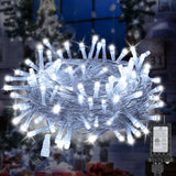 33 FT 100LEDs Christmas Lights Plug in,Outdoor Indoor Connectable Fairy Lights with Timer and 8 Modes,Christmas Tree Lights for Garden Party Wedding Christmas Decoration(Warm White)