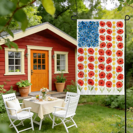 Memorial Day Decorations - Spring Garden Flag for Easter Summer | 12x18 Inch Double Sided Patriotic American Flag for Outdoor Outside Yard USA Celebration 4th of July Decor - 250 Anniversary USA Merchandise