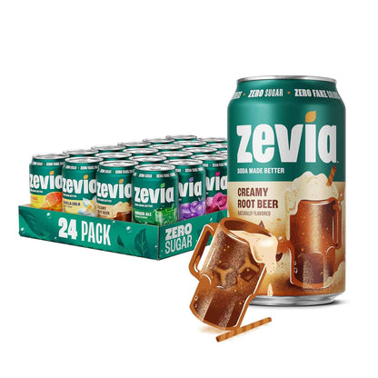 Zevia Zero Sugar Soda – Naturally Sweetened, Non-GMO Project Verified, Gluten-Free, Vegan
