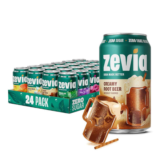 Zevia Zero Sugar Soda – Naturally Sweetened, Non-GMO Project Verified, Gluten-Free, Vegan