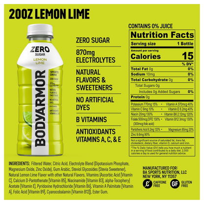 BODYARMOR_ZERO_Sugar_Lemon_Lime,_Sugar_Free_Sports_Drink_-_Low-Calorie_Hydration_-_Natural_Flavors_with_Potassium_Packed_Electrolytes,_Antioxidants,_and_B-vitamins,_20_fl_oz_(pack_of_6)