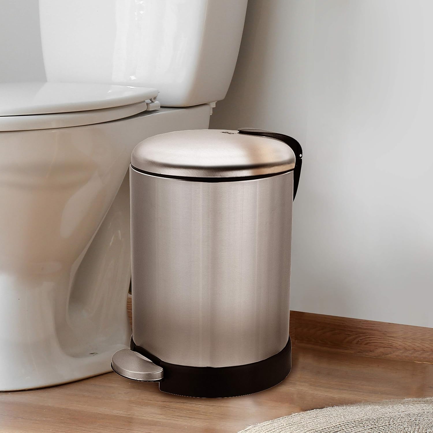 Glad_Small_Trash_Can,_1.2_Gallon_|_Round_Stainless_Steel_Garbage_Bin_with_Soft_Close_Lid_&_Step_Foot_Pedal_|_Metal_Waste_Basket_with_Removable_Inner_Bucket,_Stainless,_8_x_9.5_x_12_inches