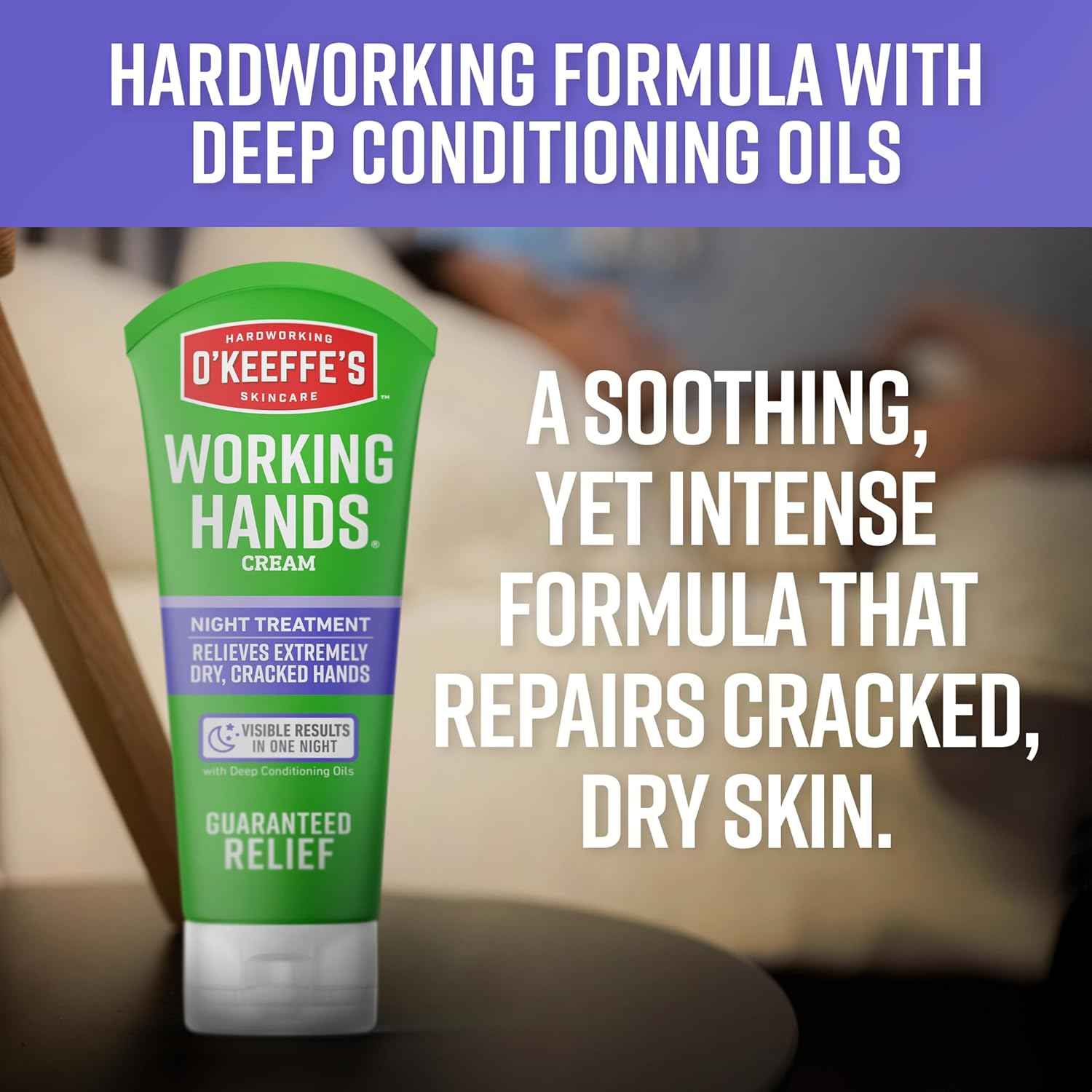 O'Keeffe's Working Hands Night Treatment Hand Cream for Extreme Dryness - Repairing Skincare for Cracked, Dry Hands