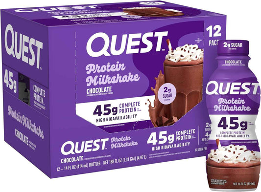 Quest Nutrition Protein Shake, 45g Protein, 2g Sugar, 4g Net Carbs, Ready to Drink, Gluten Free