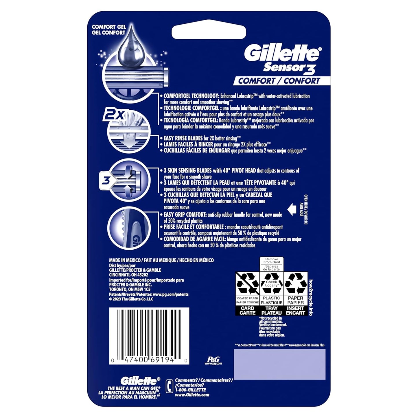 Gillette_Sensor3_Comfort_Men's_Disposable_Razors,_12_Razors