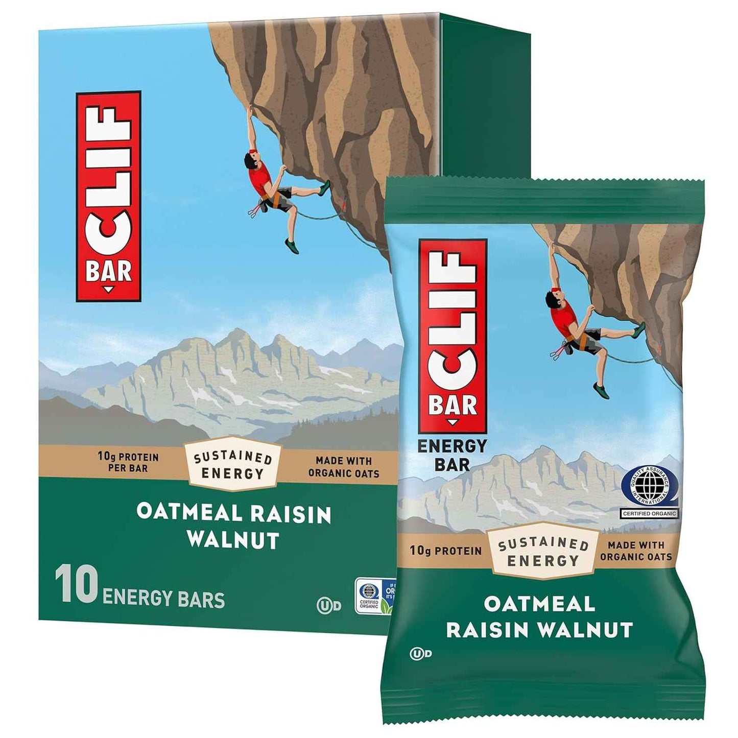 CLIF BAR - Energy Protein Bars - Oatmeal Raisin Walnut - Made with Organic Oats - Energy Bars - Non-GMO
