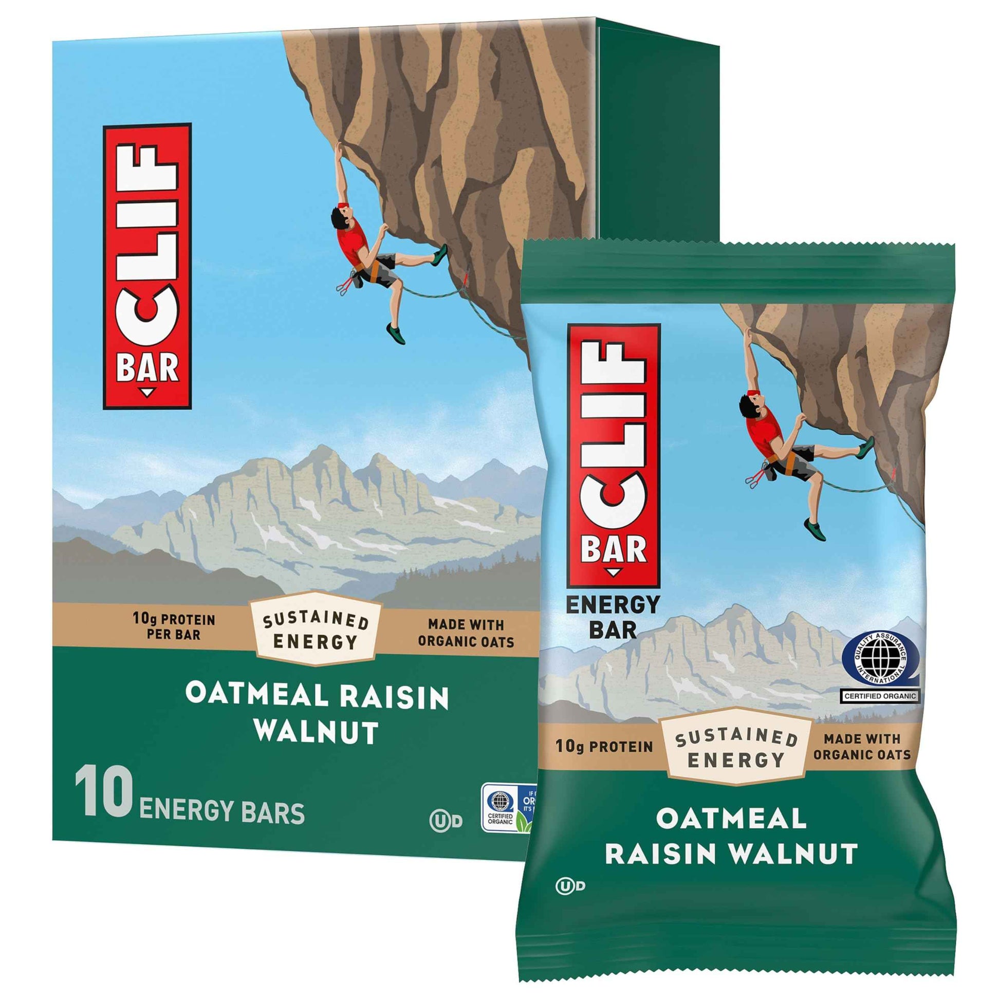 CLIF BAR - Energy Protein Bars - Oatmeal Raisin Walnut - Made with Organic Oats - Energy Bars - Non-GMO