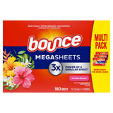 Bounce Mega Dryer Sheets, Paradise Blossom, Mega Fabric Softener Sheets with Static Control, Wrinkle Reduction, Extra Softness, Lasting Scent, Repels Lint