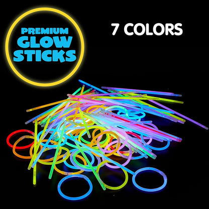 JOYIN_144_Pcs_8"_Glowsticks,_Halloween_Supplies_Pack,_Bracelets_Necklaces,_Glow_in_the_Dark_Party_Favors,_Easter,_Christmas,_Football_Party_Supplies