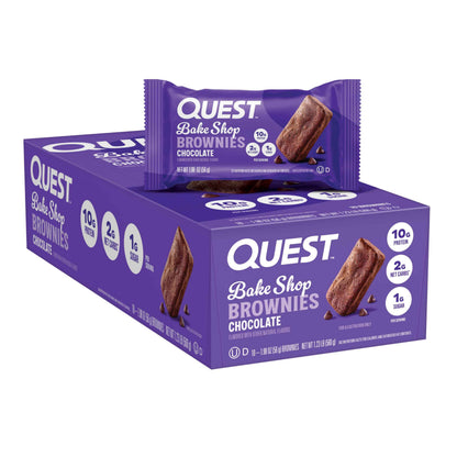 Quest Nutrition Bake Shop, Chocolate Brownies, 10g Protein, 2g Net Carbs, 1g Sugar, Protein Snack
