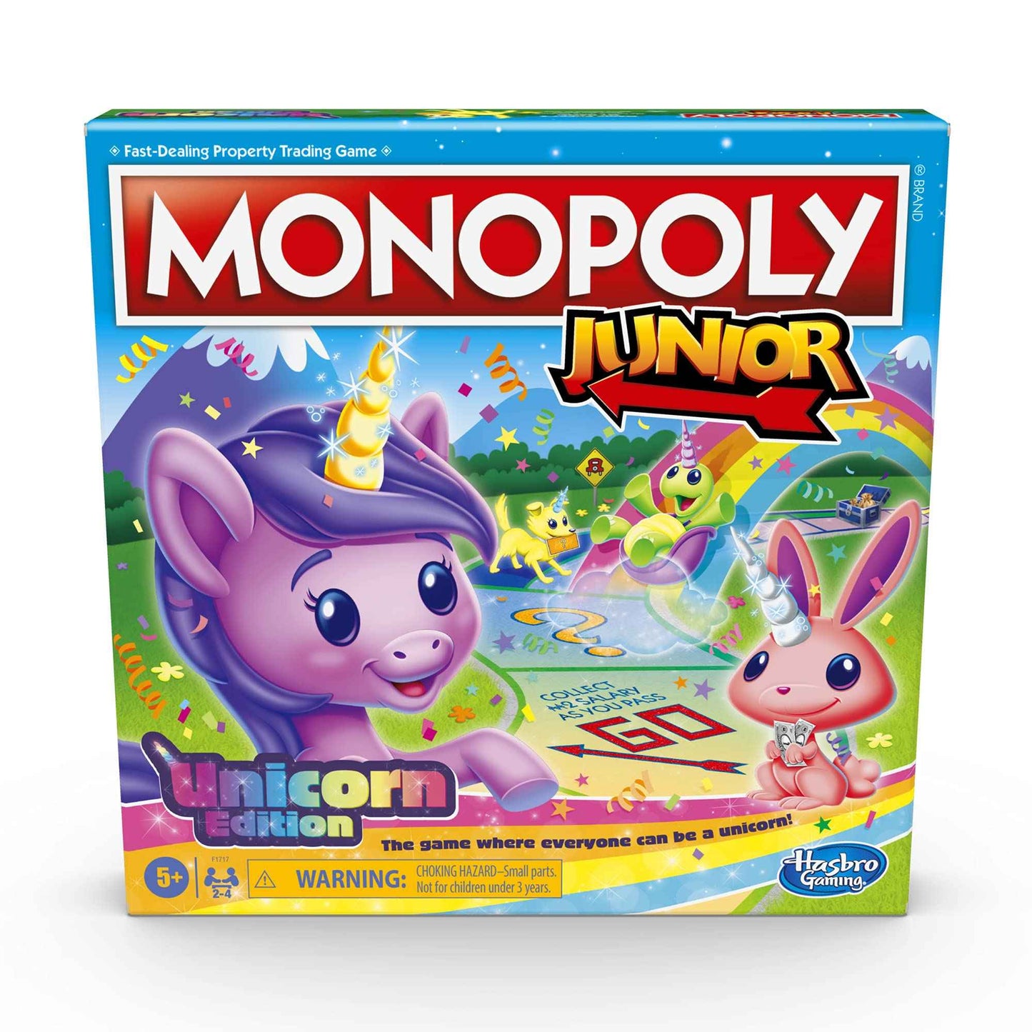 Monopoly Junior: Unicorn Edition Board Game | Magical-Themed Indoor Family Game | 2 to 4 Players | Preschool Games | Kids Gifts | Ages 5 and Up