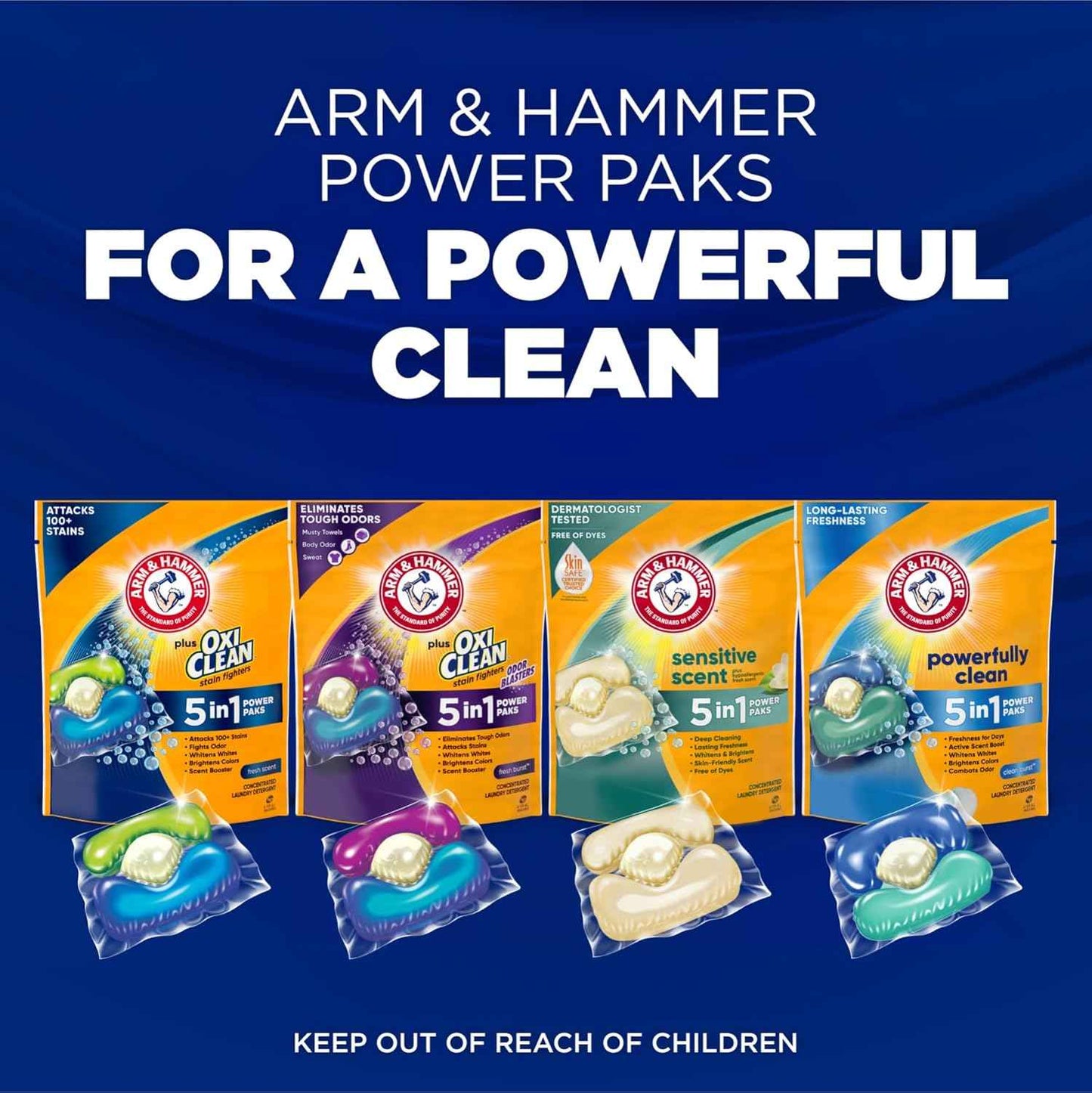 Arm & Hammer Plus OxiClean 5-in-1 Laundry Detergent Power Paks