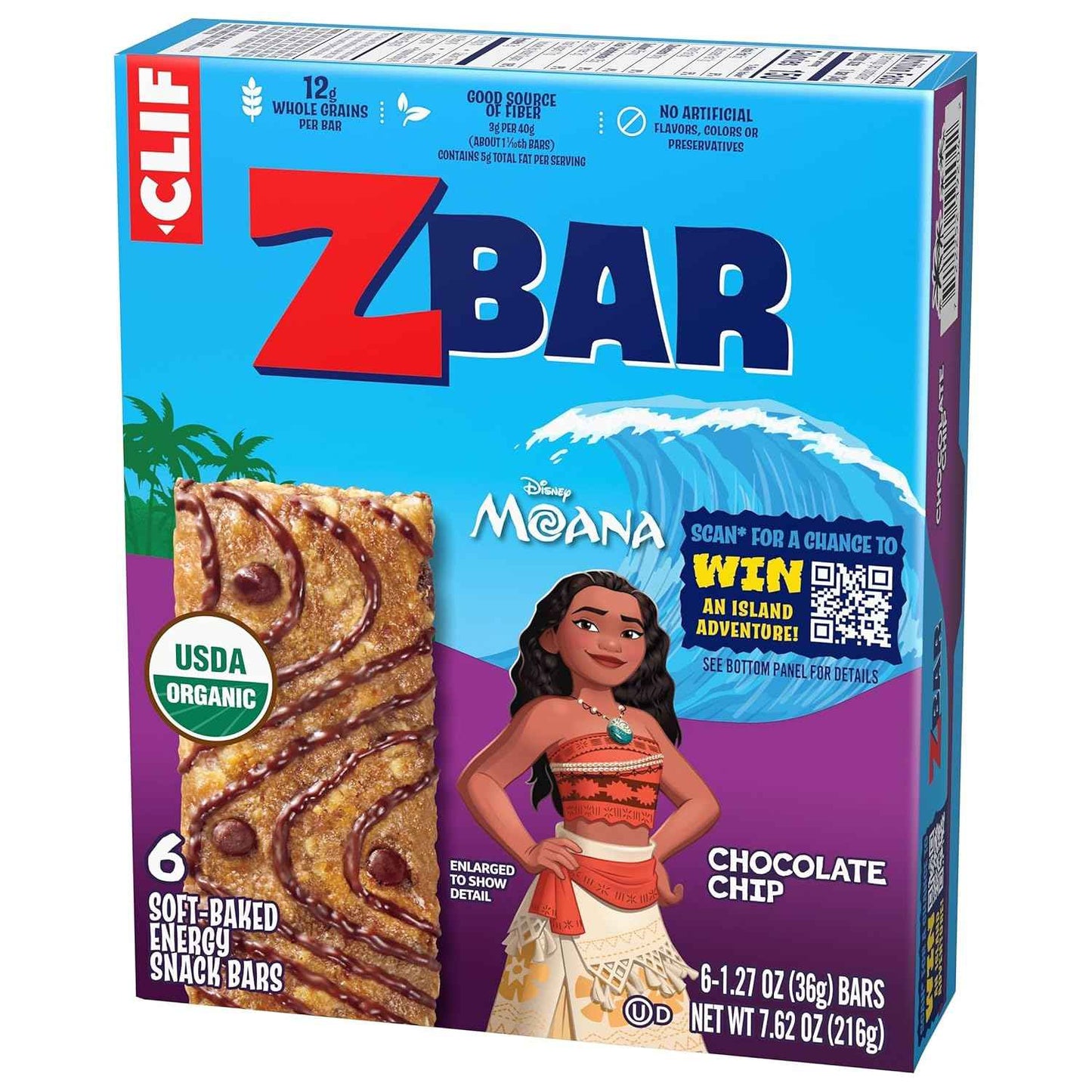Zbar - Chocolate Chip - Soft-Baked Energy Snack Bars - Non-GMO - 12g Whole Grains - USDA Organic Granola Bars (6 Pack)