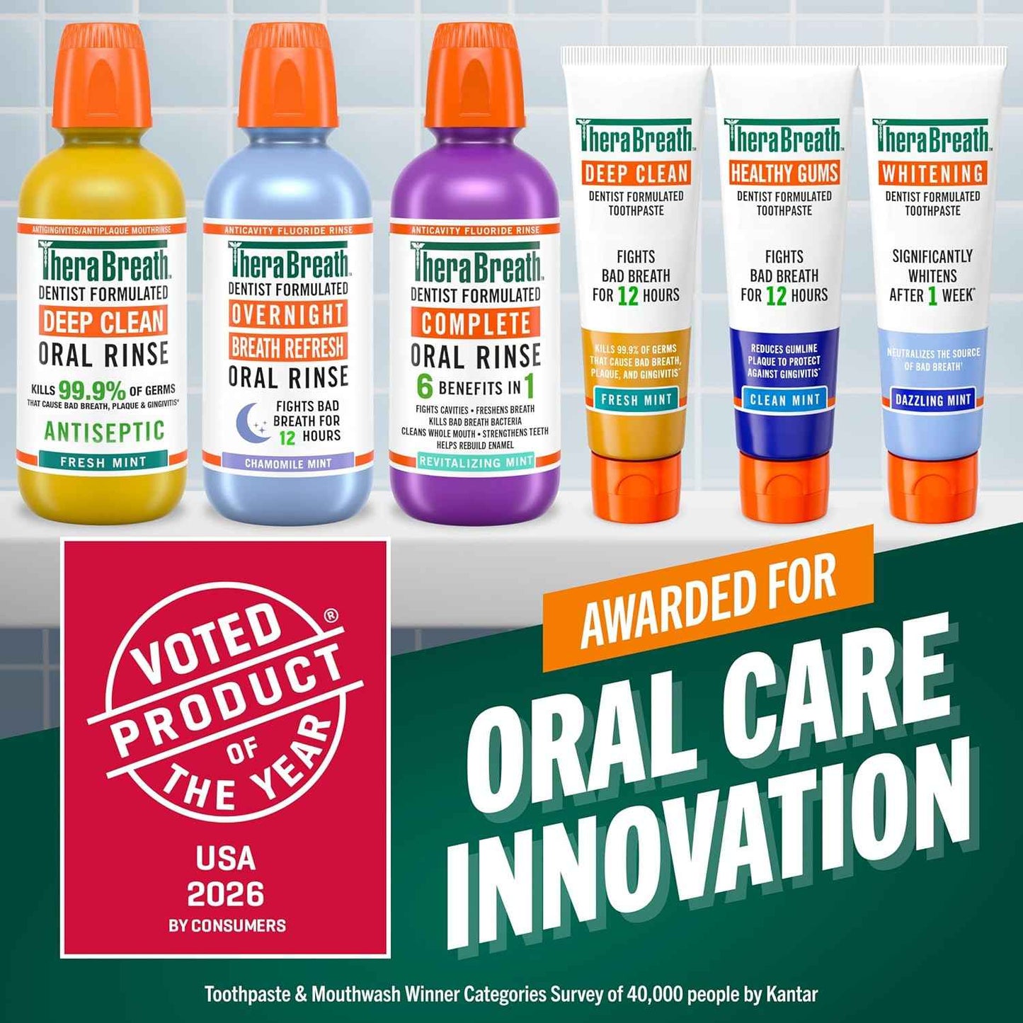 TheraBreath Deep Clean, Antiseptic Benefits, Fresh Mint Flavor, Dentist Formulated, Alcohol Free, 16 fl oz (Pack of 2)