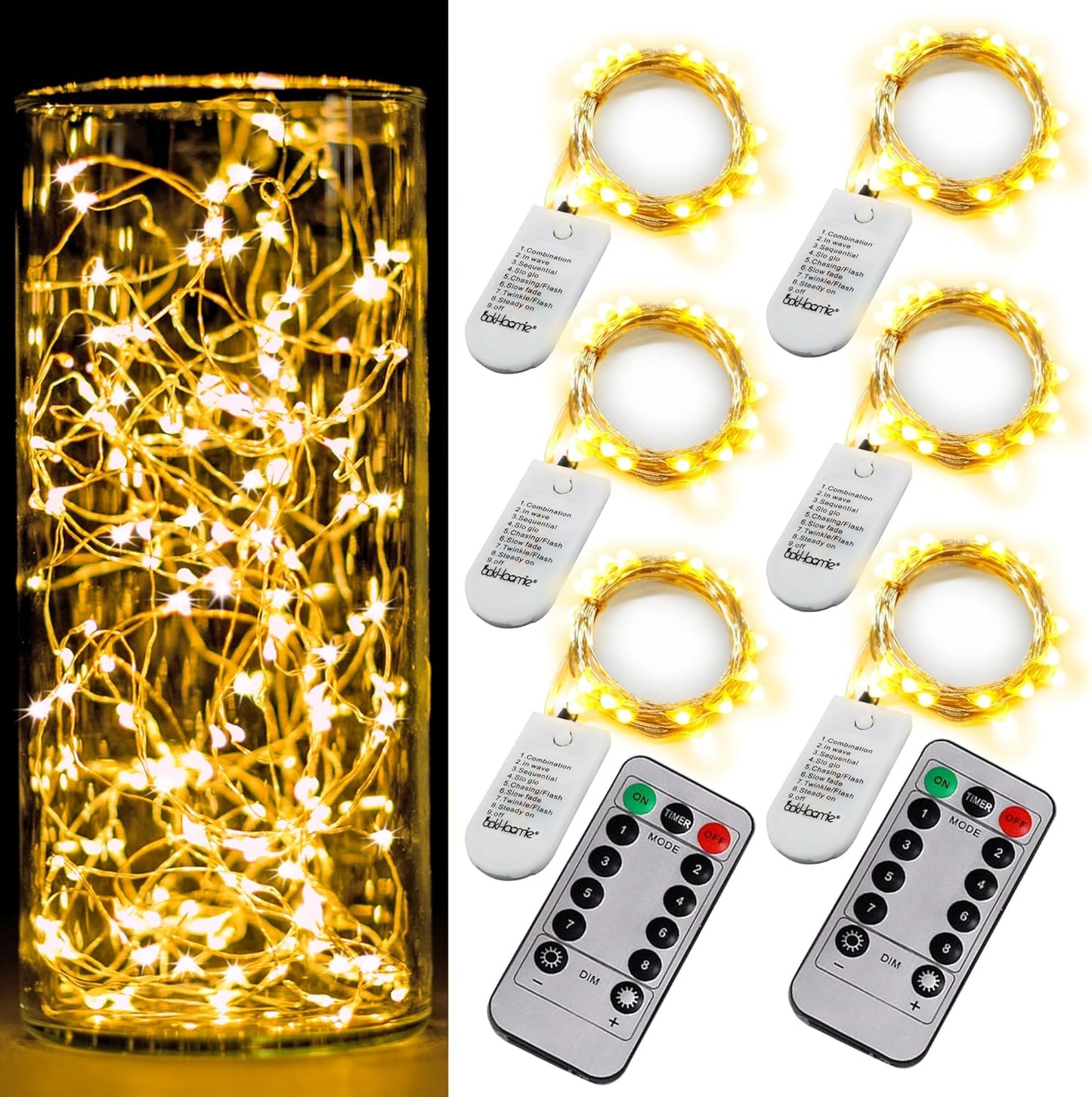 6_Pack_Fairy_Lights_Battery_Operated_with_Timer_2PCS_Remote_LED__Twinkle_Lights_Waterproof_Silver_Wire_Fireflies_Lights_DIY_Mason_Jar_Wedding_Party_Christmas_Centerpiece_Table_Deco