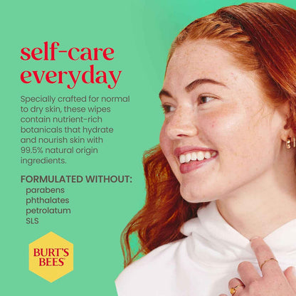 Burt's Bees, for All Skin Types, Refreshing Makeup Remover & Facial Cleansing Towelettes