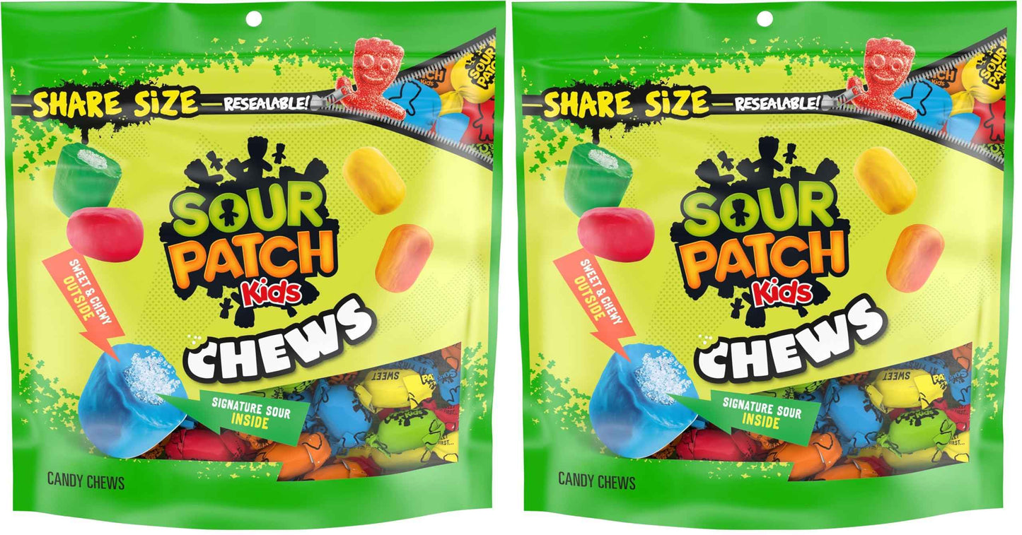 SOUR PATCH KIDS Chews Soft & Chewy Candy, Share Size