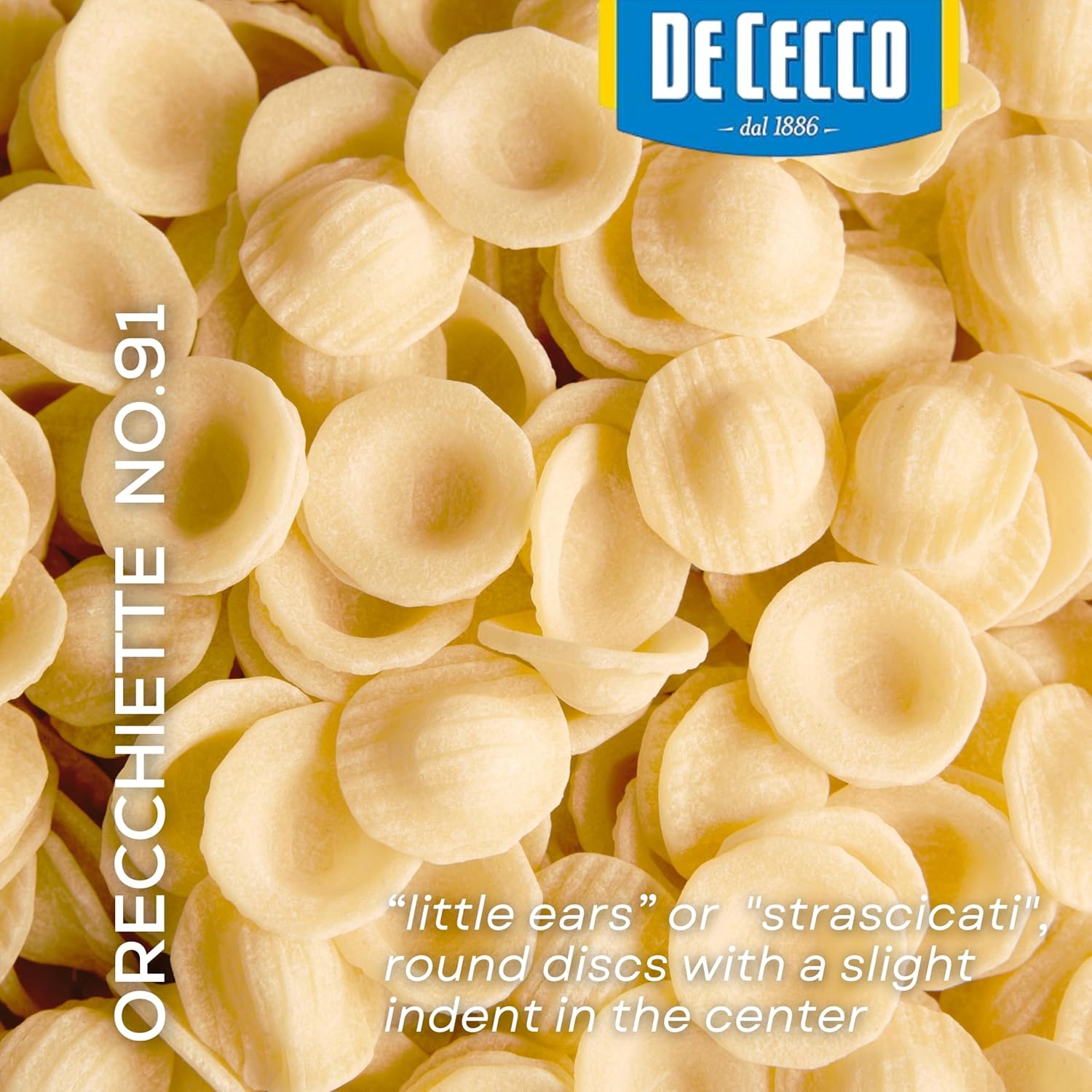 De_Cecco_Orecchiette_No._91_Pasta,_16_Oz,_Authentic,_Slow_Dried,_Made_with_Durum_Wheat,_Versatile_Pasta_for_Sauces_&_Recipes,_Made_in_Italy
