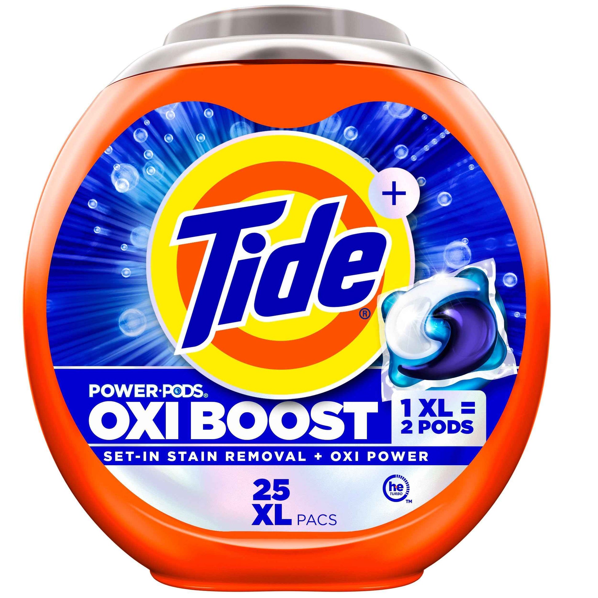 Tide Oxi Boost Power PODS Laundry Detergent Pacs, Set-In Stain Removal + Oxi Power, laundry soap detergent pacs